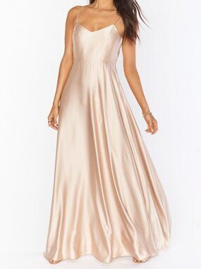 Faith Maxi Dress XXS 00 Champagne Luxe Satin